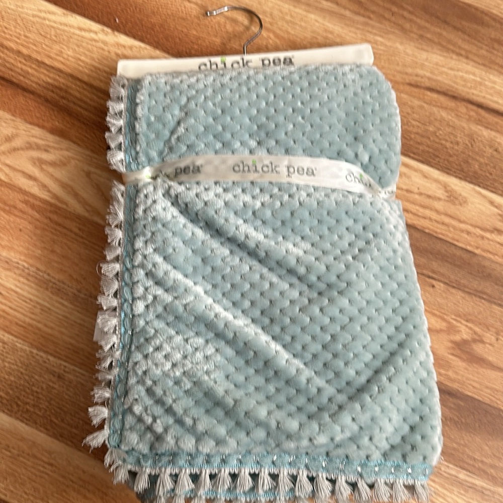 Chick Pea Super Soft Light Blue Gray Baby Blanket Lovey 30 x 30 New - Picture 3 of 6